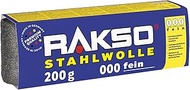 RAKSO Steel Wool Fine 000 | 200 g, 1 Banderole, Intermediate Sanding of Varnish, Shellac, Polished C