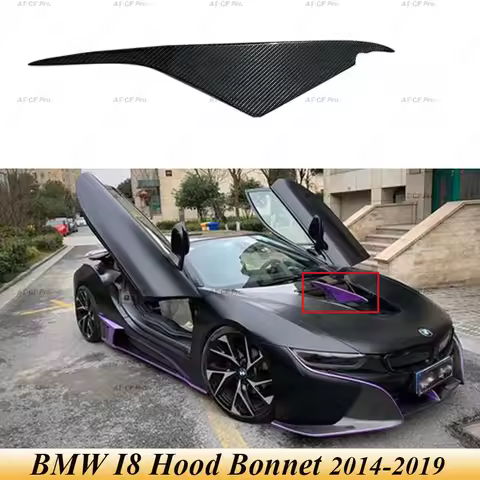 I8 Carbon Fiber FRP Unpainted Front Hood Bonnet Splitter Spoiler Air Intake For BMW I8 Car Trim 2014