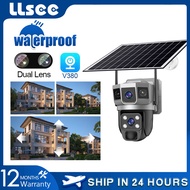 LLSEE V380PRO Solar CCTV Wireless WiFi Camera Dual Lens HD IP Camera Power Tracking Mobile Detection Solar CCTV Infrared Night Vision Bidirectional Call Waterproof Outdoor CCTV WiFi Security Camera