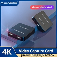 ACASIS 4K USB2.0 HDMI Video Capture Card 1080P HD HDMI Video Record Box game video real-time streaming live collection for PS4 Game DVD Camcorder HD Camera Recording Live Streaming HD33