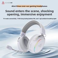 AJAZZ AHM10 MAX Bluetooth/2.4G/Wired Esports Headset AI Noise Canceling 53mm Driver RGB Light 2000mA