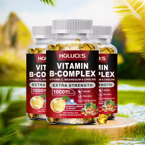 Vitamin B Complex Supplement - (B1, B2, B3, B5, B6, B7, B8, B9, B12 Folic Acid&Biotin) with Vitamin 