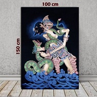 LUKISAN CETAK WAYANG BIMA DEWA RUCI POSTER CETAK WAYANG LUKISAN CETAK WAYANG HIASAN DINDING PEWAYANG