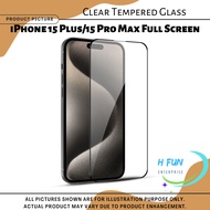 iPhone 15 Plus/15 Pro Max Clear Full Screen Tempered Glass Screen Protector