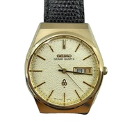 SEIKO mens watches grand quartz wrist watch analogues leather GLD BLK 4843-8100 Direct from Japan Se