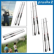 [Prasku2] 2Pcs Travel Fishing Rod Lure Rod Medium Rod Fishing Pole for Surf Freshwater Saltwater Lure Fishing Bass Trout