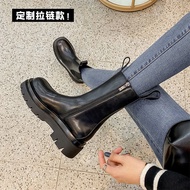 High Quality [Chelsea Boots] MONA Collision Martin Boots Women 2021 Autumn Winter Elastic Mid-Top Bo