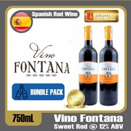 Vino Fontana Sweet Red Spanish Wine 750ml (Bundle Pack)