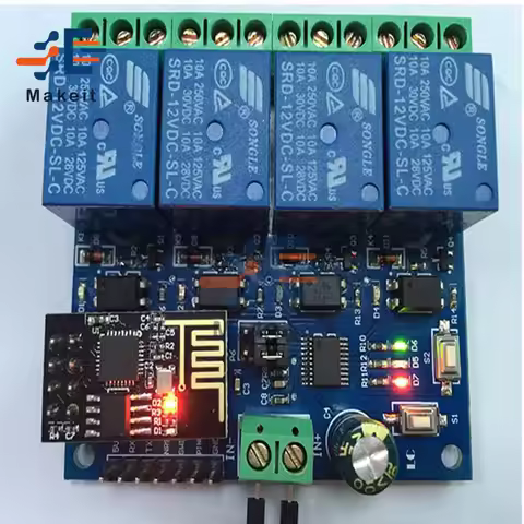DC 12V 4 Channel ESP8266 ESP-01 Relay Board Module ESP-01 WIFI Module For IOT Smart Home Phone APP C
