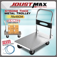 70x45CM Strong Thick Metal Trolley Foldable Heavy Duty Solid Steel with Wheel Hand Platform Troli Lipat Beroda Barang