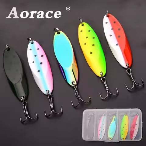 1/5 Pcs Lot Sequined Spoon Lure for Fishing Baits, Sea Lures Tool, Wobblers Spinner, 5G, 7g, 10g, 14