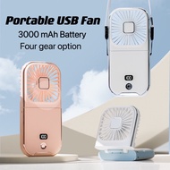 (Ready Stock) Kipas Portable Power bank USB Mini Fan Upgrade Version Digital Display Neck Fan Destop