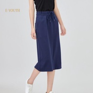 Eyouth 1960 Women Casual Drawstring Midi Skirt Pants