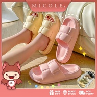 MICOLE S100 Home Slipper Thick Sole Flat Shoes Comfy Indoor Unisex Women Men Shower Kasut Rumah Anti