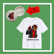 Áo thun ngắn tay bé trai mẫu Error Sans siêu mạnh hot Game Undertale Sans Kèm Huy Hiệu Sans