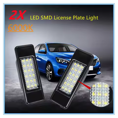 2X 6000K Car Rear 18 LED SMD License Number Plate Light Lamp For CITROEN C3 C4 C5 C6 C8 For Peugeot 