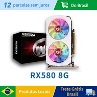 VEINEDA Video Card RX580 8GB 256 Bit 2048SP Graphics Cards GDDR5 RX 580 Series  Backplate Heatpipes