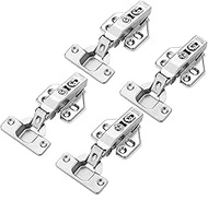 4 Pack Hydraulic Clip On Hinge Soft Close Cabinet Hinge，105 Degree Kitchen Cabinet Hinges with Mounting Screws（Full Overlay）