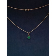 HIJAU Green clover Pendant Necklace set 2.5 gram Light Gold
