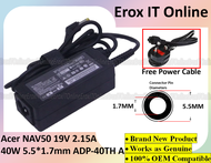 Acer Aspire One D150 D250 D255 D255E D257 D270 521 533 532H NAV50 19V 2.15A 40W 5.5*1.7mm ADP-40TH A