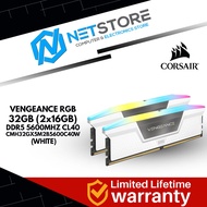 CORSAIR VENGEANCE RGB 32GB Kit (2x16GB) DDR5-5600MHz CL40 MEMORY RAM (WHITE) - CMH32GX5M2B5600C40W
