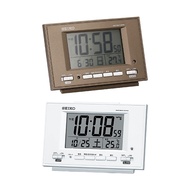 SEIKO Alarm Clock Table Clock Automatic Lighting Radio Waves Digital Calendar Temperature Express Visible Even At Night SQ778B