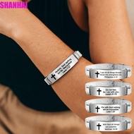SHANHAI Family Friendship Bracelet, Adjustable Bible Verse Inspirational Quotes Braclets, Simple Sil