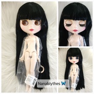 Black Hair Doll And Wigbly There Is A Neo Blythe RBL scalp Bangs Blythe Doll