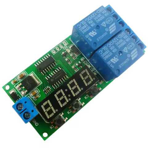 DC 12V 2 Channel Multifunction Delay Timer Module Delay Relay Controller Motor Reverse Cycle Loop Ti