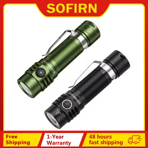 Sofirn SC18 1800lm EDC Flashlight USB C Rechargeable SST40 LED 18650 Torch TIR Optics Lens Lantern w