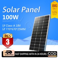 【Class-A】3pcs 100 watts solar panel 100w monocrystalline 18v Solar Panel Generate 1 kWH Per Day