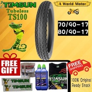 TIMSUN Tayar TS100 70/90-17 80/90-17 Motor 🔥FREE GIFTS🔥 Motorbike lagenda Y125Z LC135 Motorsikal Str