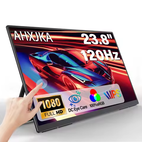 AHXJKA 23.8" Touch Portable Monitors 120Hz Game Screen FHD Computer Expand Display Speaker For XBox 