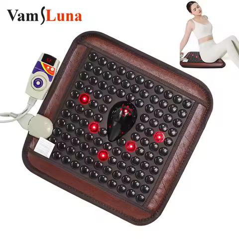Infrared Photon Heating Tourmaline Jade Cushion Jade Massage Mat Square Cushion 45x45cm Acupoint Mas