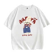 3543543COD [220g-240g Tight Pure Cotton] Pure Cotton Printed Short-Sleeved T-Shirt Women Loose Slimm