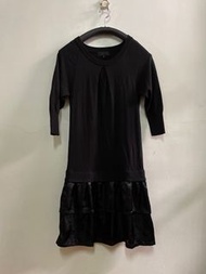 日本品牌 UNTITLED 異材質拼接七分袖連身洋裝
