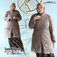 Setelan kebaya tunik ningrum jumbo - kebaya modern - outfit kekinian - motif cantik dan elegan - keb