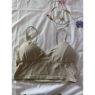 Training bra size L 85/90 A/B light gray blue cotton elastic