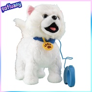 Walking Dog Toy Walking Puppy Plushie Interactive Electric Plush Puppy Toy with Leash – Lifelike Wal