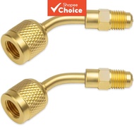 Female To 1/4 Inch Male Adapter 45 Degree Reverse Thread Fitting For R-454B/R-32 Refrigerant Tanks A