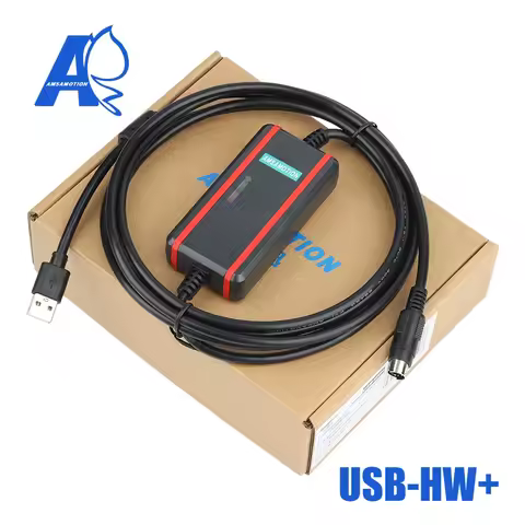 USB-HW Programming Cable For Haiwell E/S/H/C/T Series PLC Round 4Pin RS232 Communication Download Li