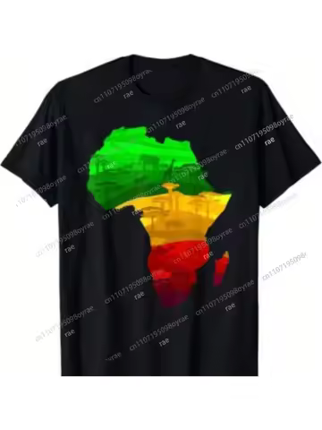 [Africa Pride Juneteenth Tee] Proud African Pride Juneteenth T-Shirt - Africa Map Green Yellow Red
