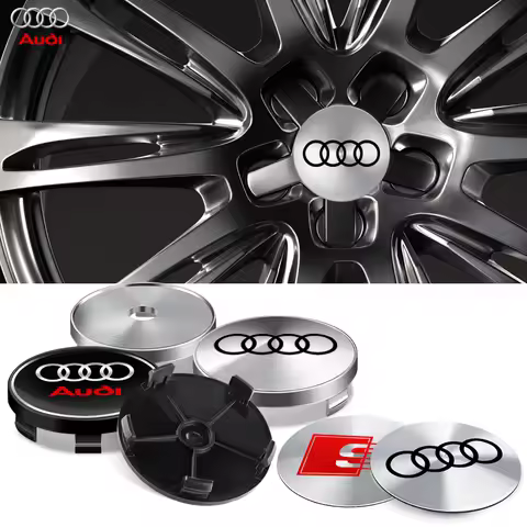4PCS 60/63/68mm Car Wheel Center Hub Caps Cover For Audi RS A1 A3 A4 A5 A6 C6 Q7 B8 S6 B9 Q8 8P RS3 