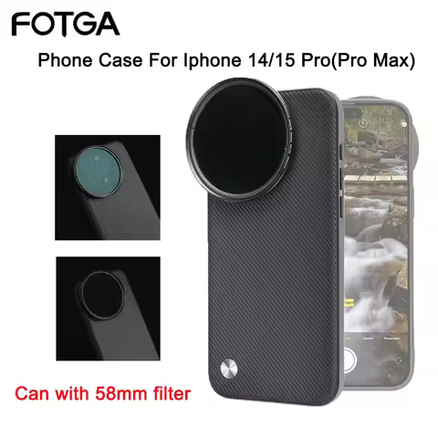 FOTGA Mobile Phone Case with 58mm Filter Adapter Compatible with For IPhone 16 Pro 16 Pro Max 15 Pro