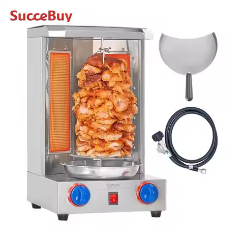 SucceBuy Shawarma Grill Machine13 lbs Chicken Shawarma Cooker Gas Vertical Broiler Gyro Rotisserie O