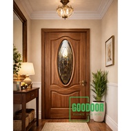 Goodoor Pintu Utama Kayu Semi Solid Meranti Door with glass Meranti SA001 33 3/4X83