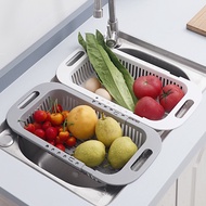 ✰READY STOCK Plastic Drain Basket Sink Rack Kitchen Basket Adjustable Sink Drainer Extendable Water Drain Penapis Sinki✌