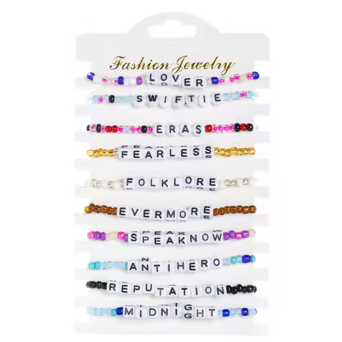 Individual Taylor Swift Beaded Bracelet - Choose Album Style! LOVER/FEARLESS/MIDNIGHTS etc. | Gift f