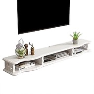 WANGPP Wall TV Shelf Unit, Floating TV Stand/TV Cabinet, Entertainment Center Cabinet Component, for Audio/Video Console Cable Box Router