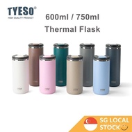 TYESO Thermal Flask 600ml/750ml Vacuum Insulated Water Bottle Stainless Steel Tumbler Leakproof